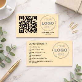 Cartão De Visita Design Profissional de Código QR Minimalista
