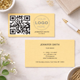 Cartão De Visita Design Profissional de Código QR Minimalista