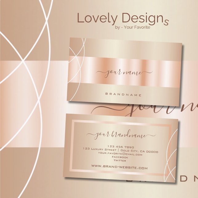 Cartão De Visita Design profissional de efeito Dourado com Rosa cap (Criador carregado)