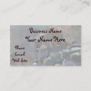 Cartão De Visita Design Prowling da arte do leão de montanha do