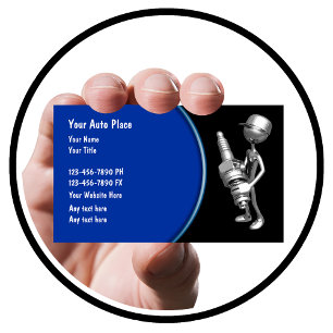 Cartão De Visita Design retro automotriz do Sparkplug