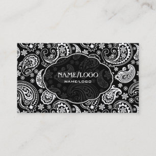 Cartão De Visita Design retro preto & branco do teste padrão 3 de