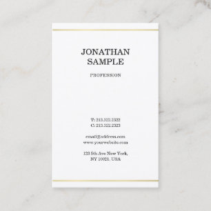 Cartão De Visita Design Simples Criativo Moderno Olhar Dourado Tend