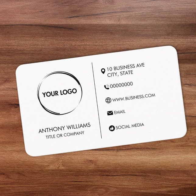 Cartão De Visita Design simples de branco genérico (plain white generic design business card template.)