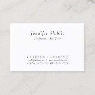 Cartão De Visita Design Simples de Script Elegante Moderno Manuscri