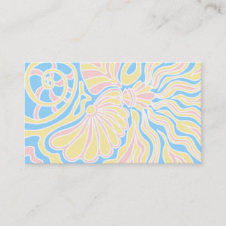 Cartão De Visita Design temático do beira-mar em cores Pastel
