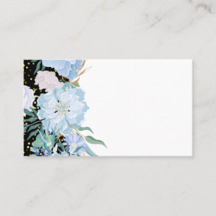 Cartão De Visita Design - Trending Girly Stationery Blue Flowers