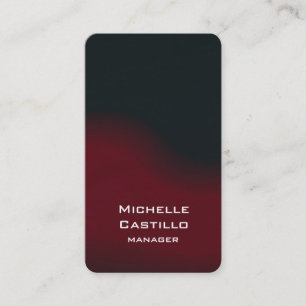 Cartão De Visita Design Vertical Artístico Preto Vermelho Único