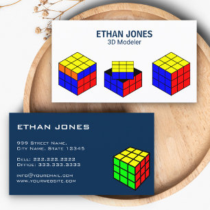 Cartão De Visita Designer CAD Moderno   Animador   Modelador 3D