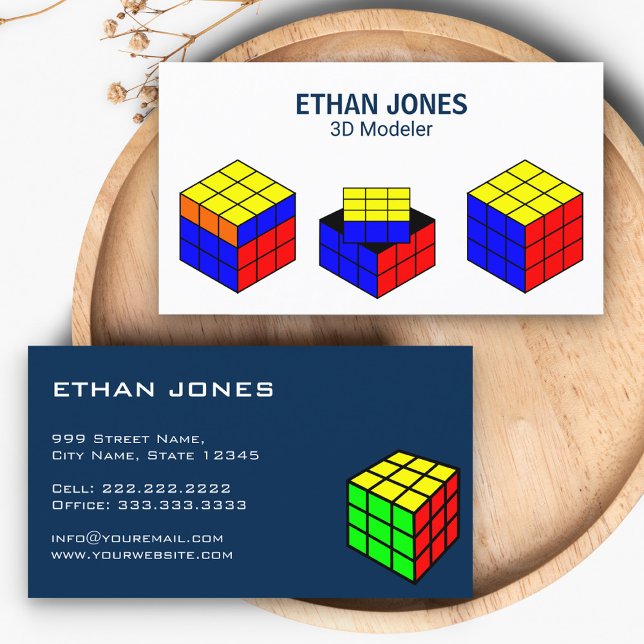 Cartão De Visita Designer CAD Moderno | Animador | Modelador 3D (Criador carregado)