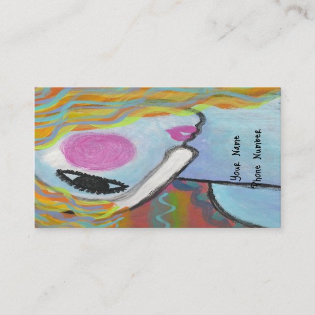 Cartão De Visita Designer de Cabelos Artísticos (Frente)