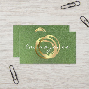 Cartão De Visita Designer de Círculo Pintado a Ouro Falso