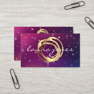 Cartão De Visita Designer de Círculo Pintado a Ouro Falso