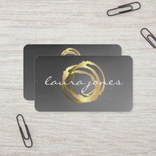 Cartão De Visita Designer de Círculo Pintado a Ouro Falso