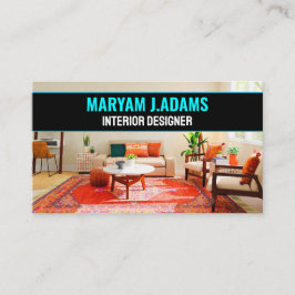 Cartão De Visita Designer de Interior Elegante (Staging Home Living