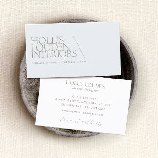 Cartão De Visita Designer de Interior Profissional Elegante