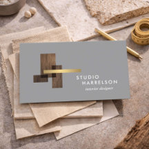 Designer de Interiores Logotipo Madeira Dourado Ci