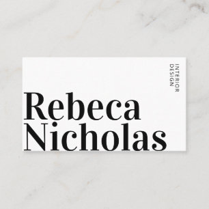 Cartão De Visita Designer de interiores minimalista e elegante