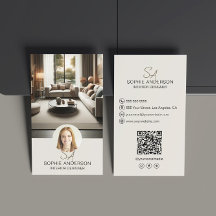 Designer de Interiores Monograma Foto QR Mídia Soc