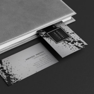 Cartão De Visita Designer de Lista de Estilos de Pressão Preta Brus