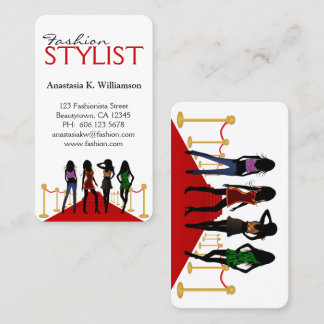 Cartão De Visita Designer de Moda de Lista de Estilos de Modelos Mo