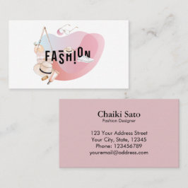 Cartão De Visita Designer de Moda Watercolor