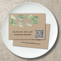 Designer de Paisagem Código QR Aquarela Verde