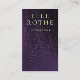 Cartão De Visita Designer de Pele Roxo Simples e legal