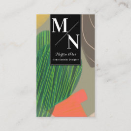 Cartão De Visita Designer do Interior do Cactus Orgânico