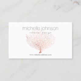 Cartão De Visita Designer do Interior do Coral do Ventilador do Mar