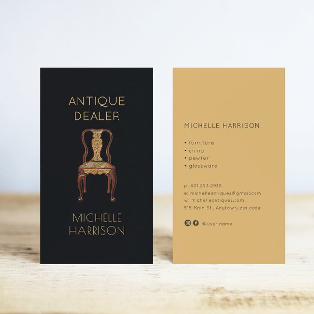 Cartão De Visita Designer do Interior do Revendedor Antiquado da Ca (Criador carregado)