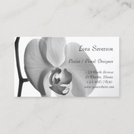 Cartão De Visita Designer Floral da Orquídea Branca