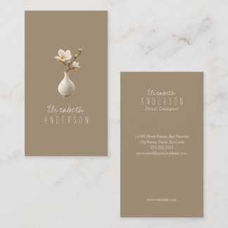 Cartão De Visita Designer Floral Elegante