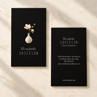 Cartão De Visita Designer Floral Elegante