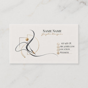 Cartão De Visita Designer Gráfico Minimalista Elegante