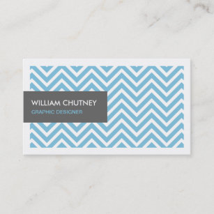 Cartão De Visita Designer Gráfico - Zigzag Chevron Azul Claro