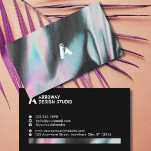 Cartão De Visita Designer Holográfico Moderno