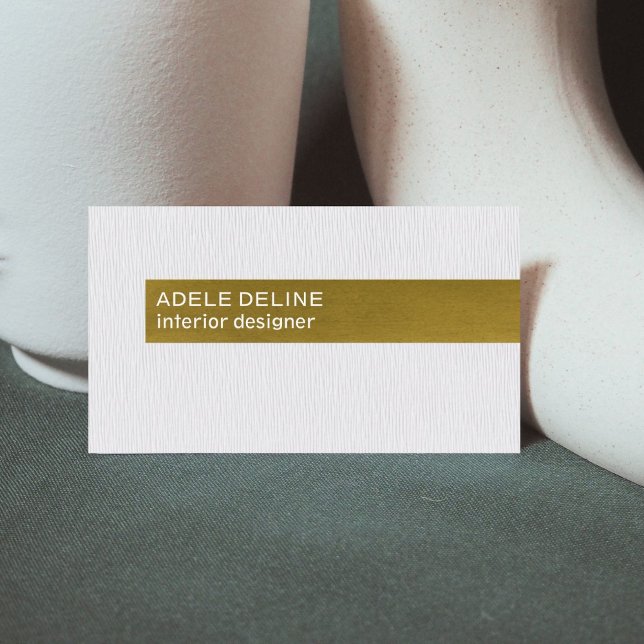 Cartão De Visita Designer Interior de Cobre Branco de Textura Moder (Criador carregado)