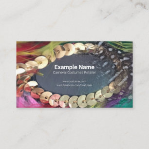 Cartão De Visita Designer ou varejista de figurinos de carnaval