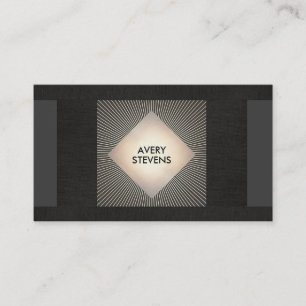 Cartão De Visita Designer Profissional de Sunburst Dourado Preto Vi