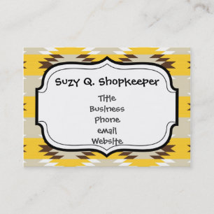 Cartão De Visita Designs Indígenas Americanos Amarelos Aztec Triba