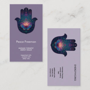 Cartão De Visita Despertar do Lótus Design da Mão Hamsa