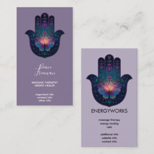 Cartão De Visita Despertar do Lótus Design da Mão Hamsa