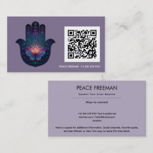 Cartão De Visita Despertar do Lótus Design da Mão Hamsa