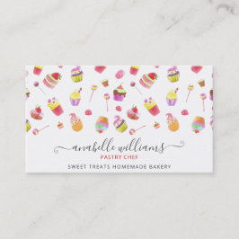 Cartão De Visita Desserts modernos de culta pastelaria pastelaria