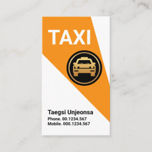 Cartão De Visita Destaque de Taxi Amarelo Simples e Brilhante
