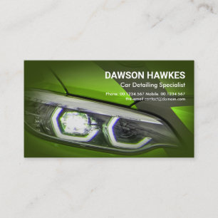 Cartão De Visita Destaques Automáticos De Carros Desportivos Verde