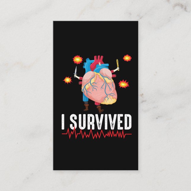 Cartão De Visita Desvio da Doença Cardíaca do Survior Guerreiro (Frente)