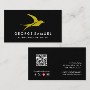Cartão De Visita Detalhamento Automático   Logotipo de pássaro voad