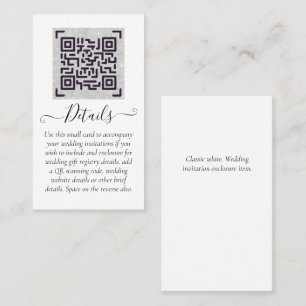 Cartão De Visita Detalhes de Casamento de Hotel RSVP RSVP de Código